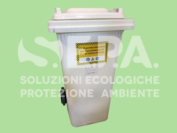 Kit di emergenza assorbenti antisversamento di oli e idrocarburi